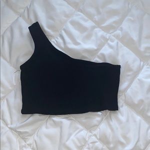 Ribbed One shoulder Crop top